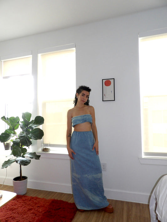 Pa Pe Studio x Dear Ivy Naturally Dyed, Organic Cotton Two-Piece Set in Sky Blue